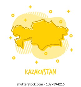 Cartoon Kazakhstan Map