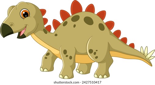 Cartoon kentrosaurus on white background of illustration