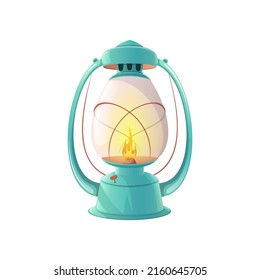 Cartoon kerosene lamp. A camping lamp.