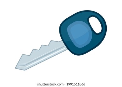 Cartoon key isolated on white background. Keys for door house, boat, bike or auto car. Flat design style. Stock vector illustration