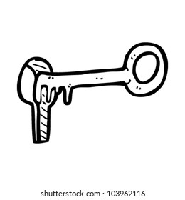 cartoon key in lock