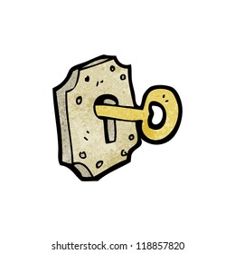 cartoon key in lock