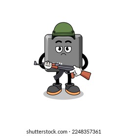 Cartoon of keyboard shift key soldier , character design