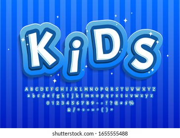 Cartoon Kid Alphabet Blue Decoration Design Stock Vector (Royalty Free ...