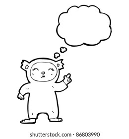 niño de caricatura vestido con oso