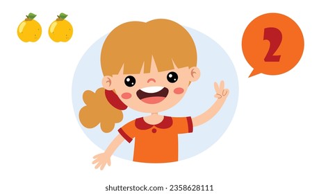 Cartoon Kid Character Counting Number