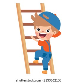 Cartoon Kid With Construction Tools
