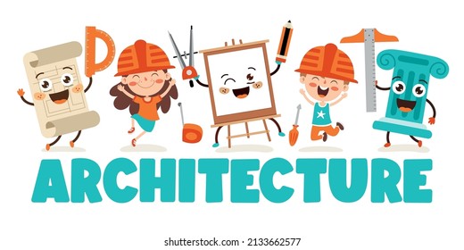 Cartoon Kid With Construction Tools