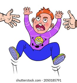 La caricatura de un niño llorando.