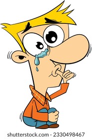 cartoon kid is crying vector illustration.