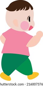 Cartoon kid development. kid  growth stages. Cute child learning from toddler to running. Child learning and try to walk, first step. Vector, illustration, EPS10