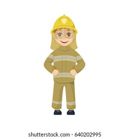 Cartoon kid fireman.
