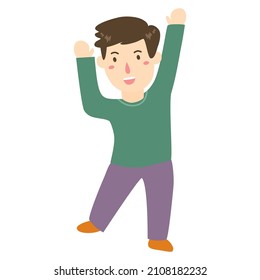 
cartoon kid happy boy hand drawn illustration