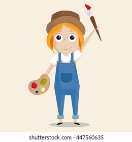 Cartoon kid isolated. Childhood  cartoon style.  illustration Vector.