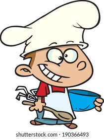 cartoon kid ready to bake