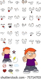 cartoon kid set in vector format