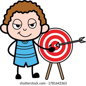 Cartoon Kid showing dart-board goal