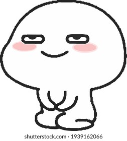 cartoon kid sitting on ground in silent position