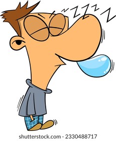cartoon kid sleep while stand vector illustration.