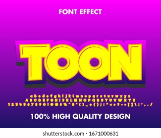 Cartoon kid Text Effect and font effect bold style kid. for kid title, headline and sticker use. alphabet, number and symbol set. vector illustration