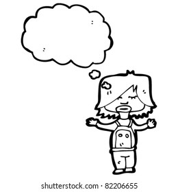 cartoon kid thinking