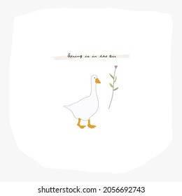 Cartoon-Kind, Vektorgrafik flacher Gänsevogelcharakter