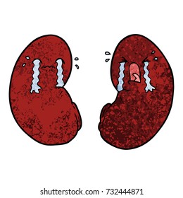 riñones de dibujos animados llorando