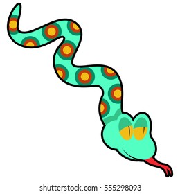 Cartoon Kids Animals Background Snake