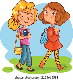 Cartoon Kids Back to School

