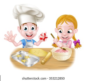 1,579 Girl baking cookies cartoon Images, Stock Photos & Vectors ...