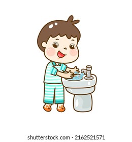 Cartoon kids brush your hand.