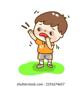 Cartoon kids Character on playground.