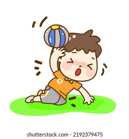 Cartoon kids Character on playground.