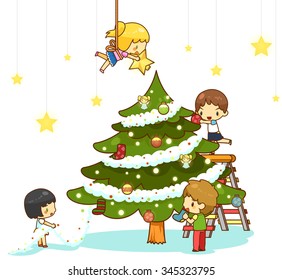 Christmas Tree On Ceiling Stock Illustrations Images