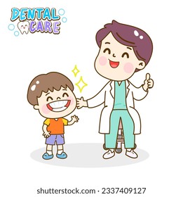 Cartoon kids dental care character. 