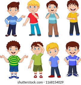 Cartoon kids with different expression