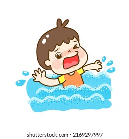 Cartoon Kids Drowning Water Stock Vector (Royalty Free) 2169297997 ...