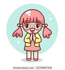 Cartoon kids hand drawn illustration vector clip art