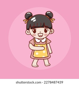 Cartoon kids hand drawn illustration vector clip art