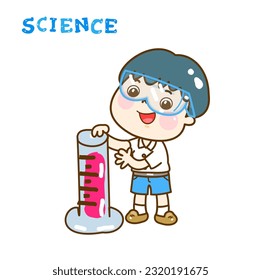 Cartoon-Kinder lernen naturwissenschaftliche Klasse.