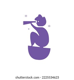  Cartoon Kids in Logos-Icon. vector illustration.