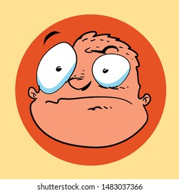 
cartoon kid's nervous face expression, vector illustration. background is in seperate layer for easy edit.