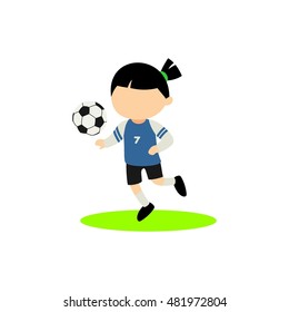 Cartoon of kids playing Football. Vector Illustration