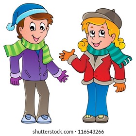 Cartoon Kinder Thema Bild 1 - Vektorgrafik.