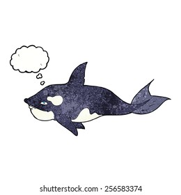 cartoon killer whale with thought bubble