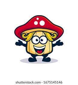 cartoon kind mushroom little version with two hairs