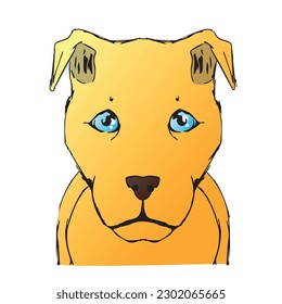 Cartoon kind yellow golden retriever (Labrador) puppy. Vector drawing eps 10