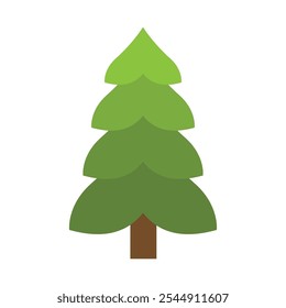 Cartoon kinds trees. Various coniferous or deciduous plants