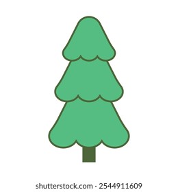 Cartoon kinds trees. Various coniferous or deciduous plants