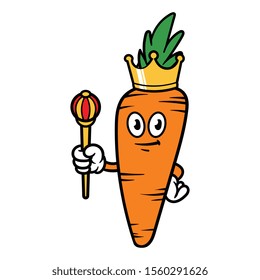 Cartoon King Carrot Character Illustration